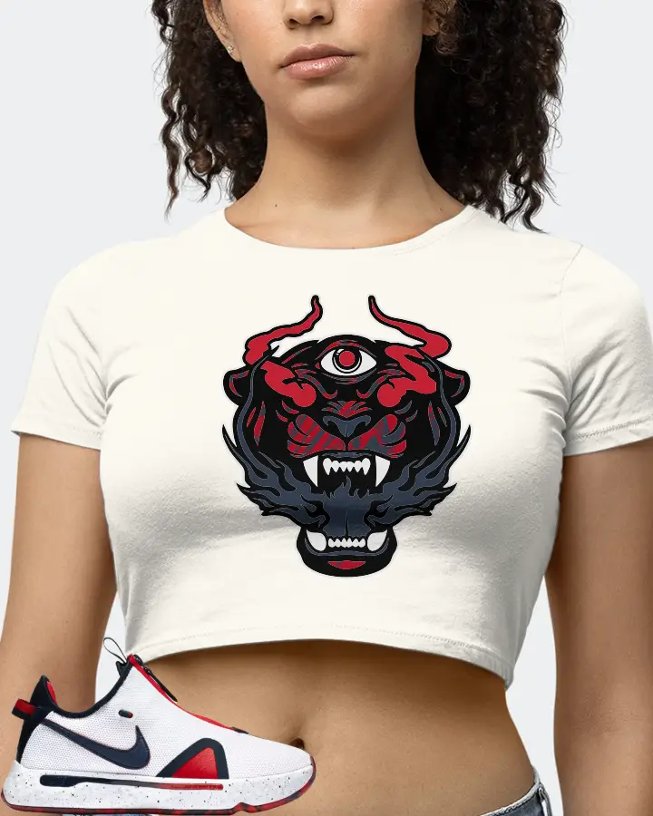 Nike PG 4 Sneaker Matching Ecru White Crop Top (The Beast) - View 4