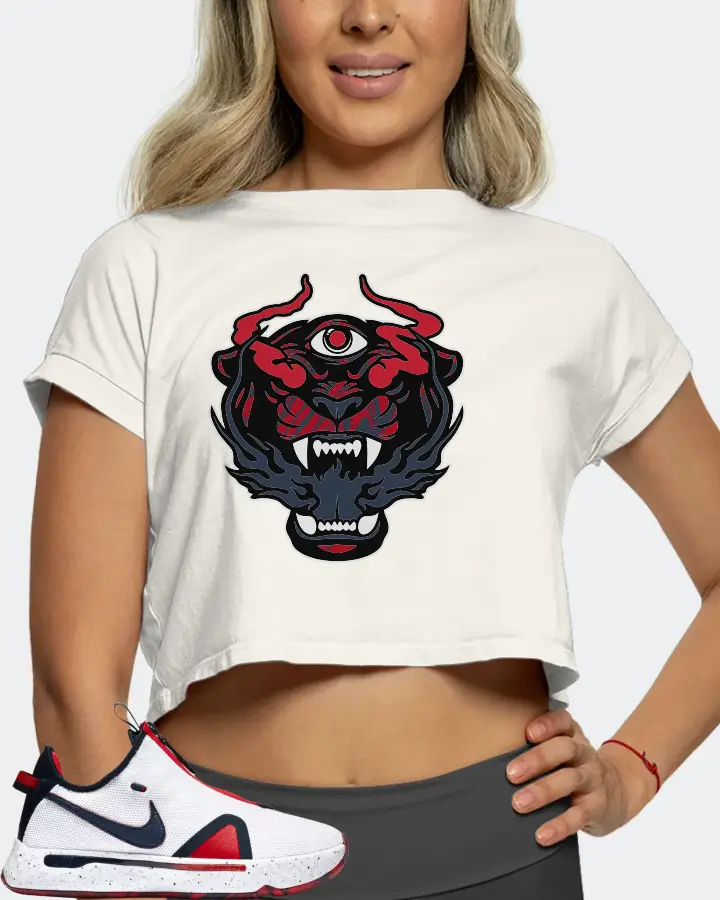 Nike PG 4 Sneaker Matching Ecru White Crop Top (The Beast) - View 5