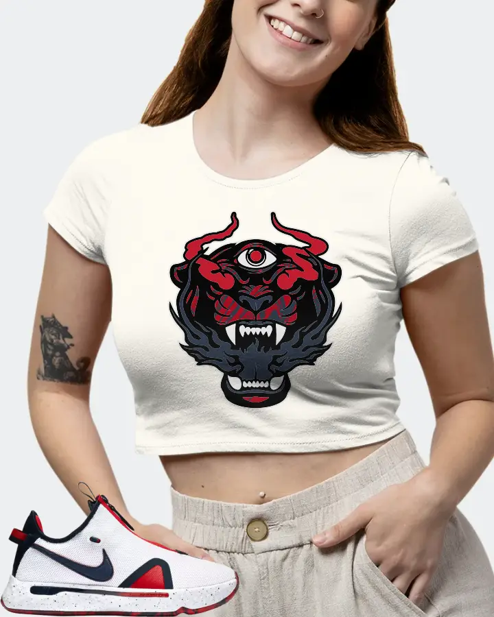 Nike PG 4 Sneaker Matching Ecru White Crop Top (The Beast) - View 7