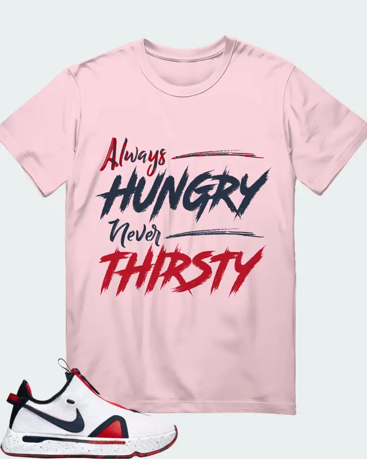 Nike PG 4 Sneaker Matching Soft Pink T-Shirt - Always HUNGRY Never THIRSTY