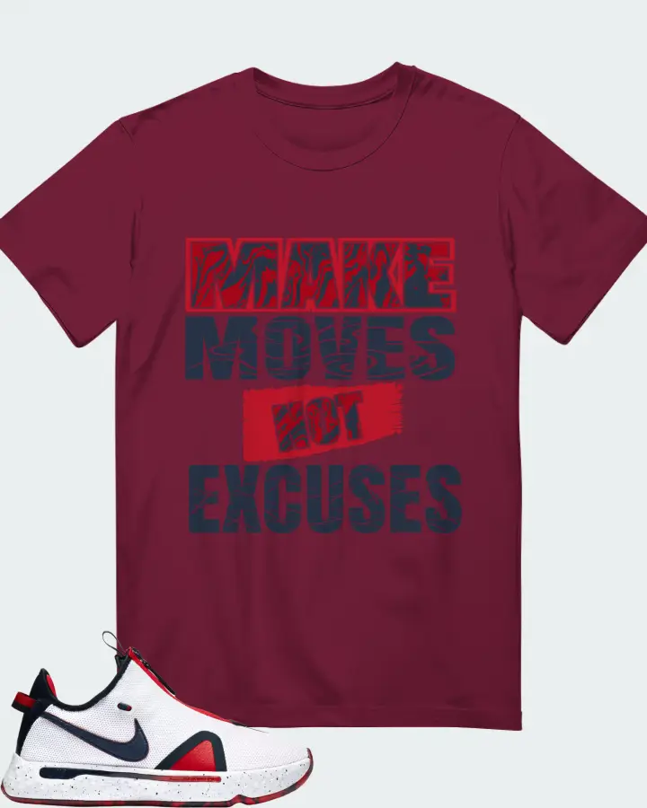 Nike PG 4 Sneaker Matching Maroon Gildan T-Shirt - Make Moves Not Excuses