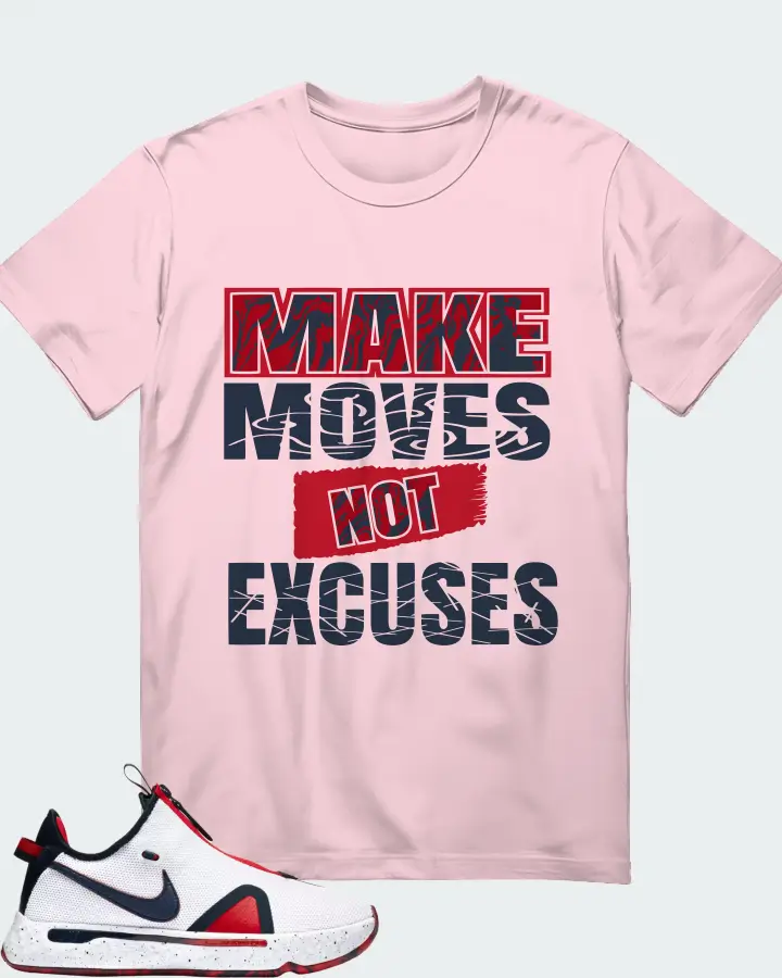 Nike PG 4 Sneaker Matching Soft Pink T-Shirt - Make Moves Not Excuses
