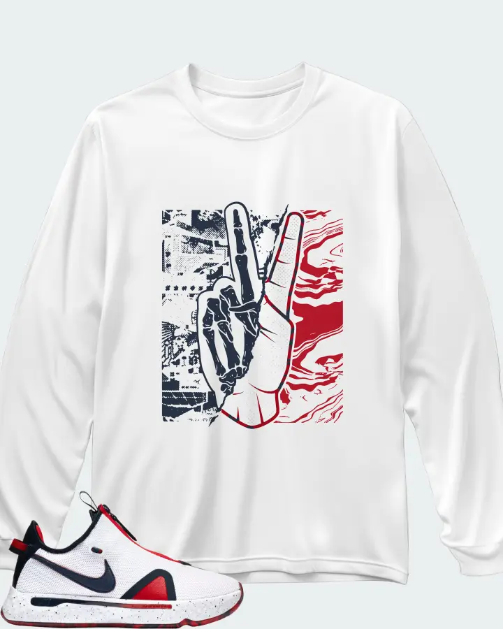 Nike PG 4 Sneaker Matching White Long Sleeve T-Shirt - Peace of mind