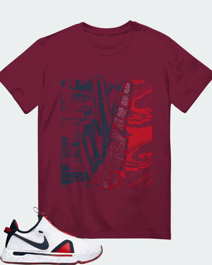 Nike PG 4 Sneaker Matching Maroon Gildan T-Shirt - Peace of mind