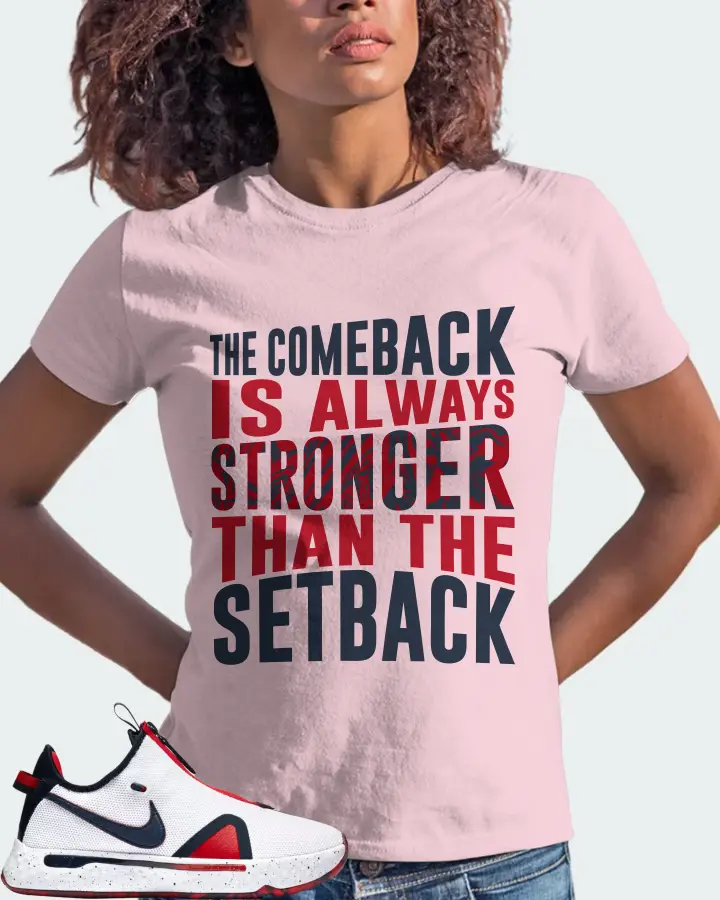 Nike PG 4 Sneaker Matching Soft Pink T-Shirt (The Comeback) - View 3