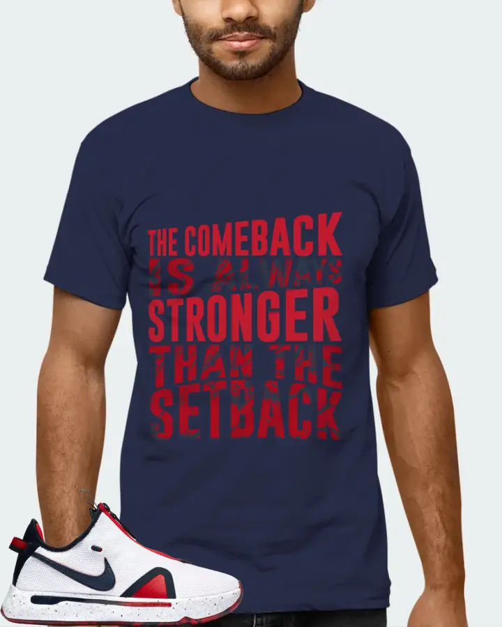 Nike PG 4 Sneaker Matching Navy T-Shirt (The Comeback) - View 6