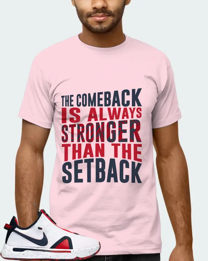 Nike PG 4 Sneaker Matching Soft Pink T-Shirt (The Comeback) - View 6