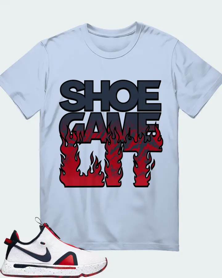 Nike PG 4 Sneaker Matching Baby Blue T-Shirt - Shoe Game Lit Refreshed