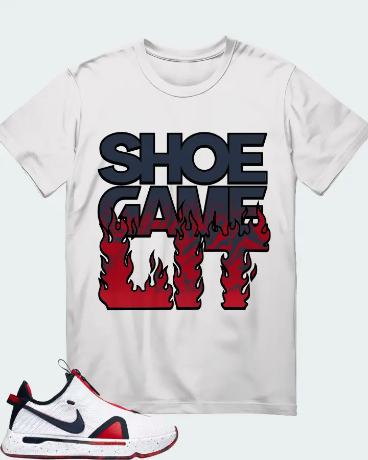 Nike PG 4 Sneaker Matching White Gildan T-Shirt - Shoe Game Lit Refreshed