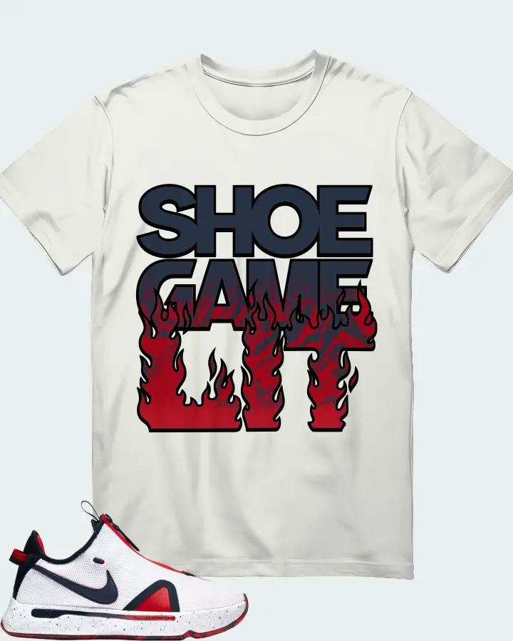 Nike PG 4 Sneaker Matching Ash T-Shirt - Shoe Game Lit Refreshed