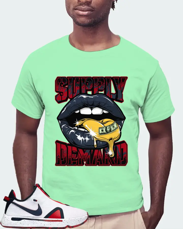 Nike PG 4 Sneaker Matching Fresh Mint T-Shirt (Supply Demand) - View 4