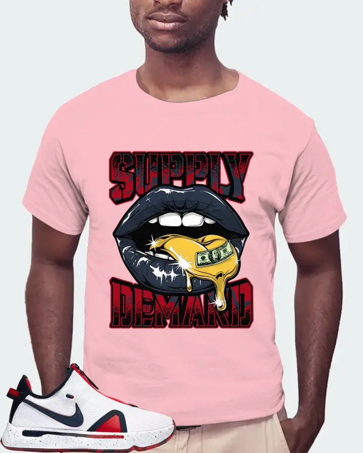 Nike PG 4 Sneaker Matching Pink T-Shirt (Supply Demand) - View 4