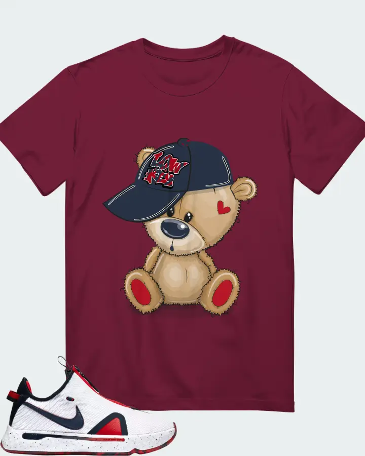 Nike PG 4 Sneaker Matching Maroon Gildan T-Shirt - LOW KEY BEAR