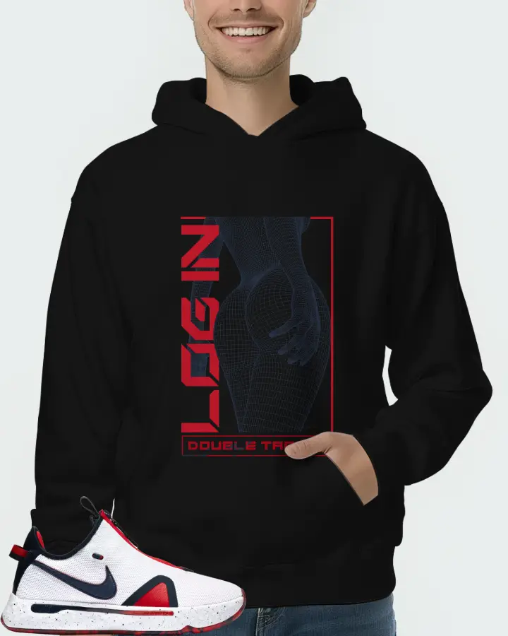 Nike PG 4 Sneaker Matching Black Hoodie (LOGIN) - View 4