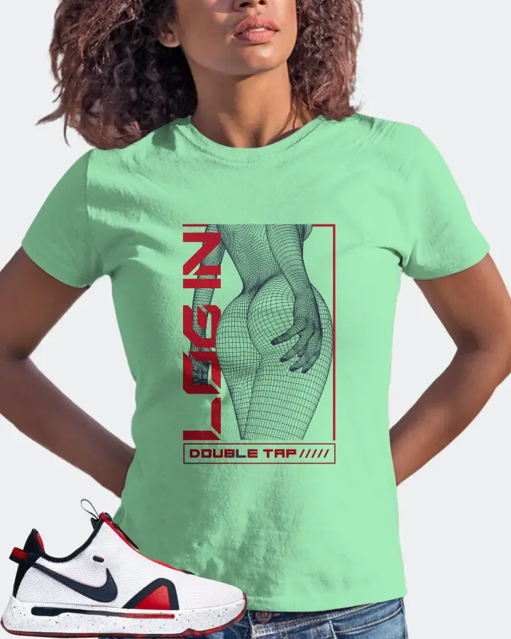 Nike PG 4 Sneaker Matching Fresh Mint T-Shirt (LOGIN) - View 3
