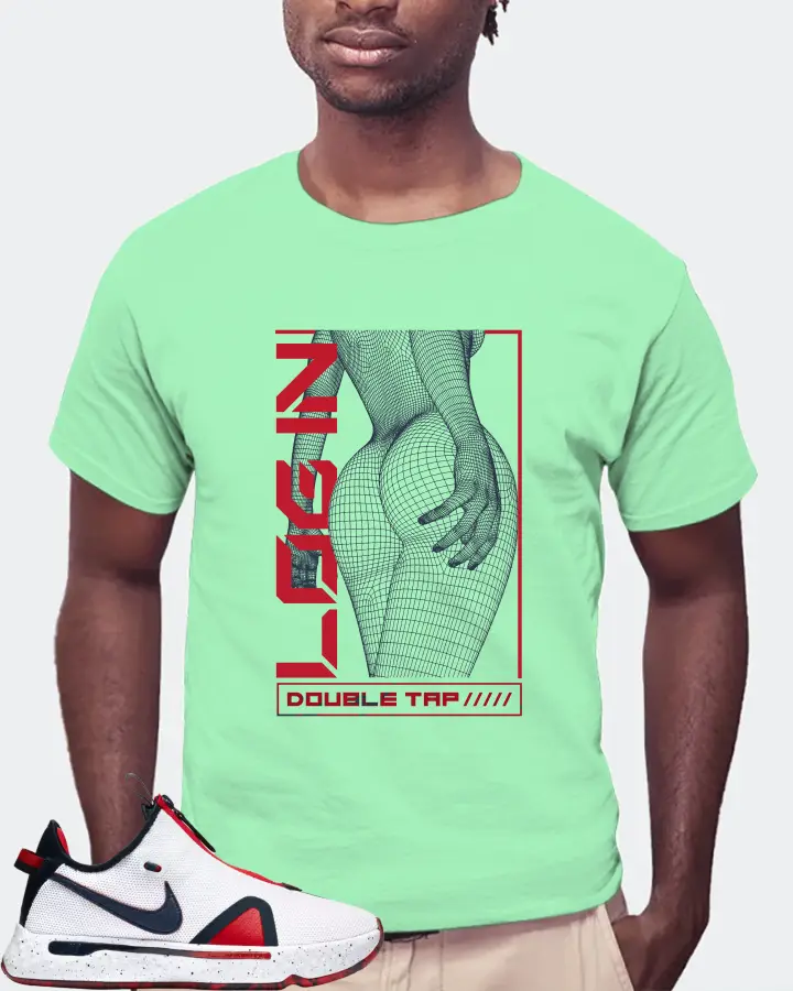 Nike PG 4 Sneaker Matching Fresh Mint T-Shirt (LOGIN) - View 4