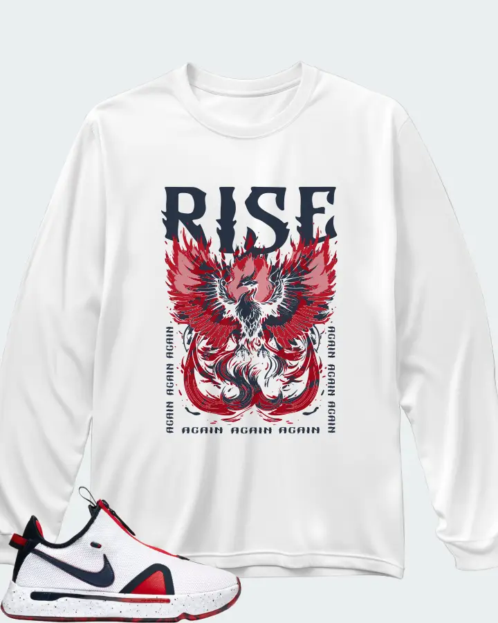 Nike PG 4 Sneaker Matching White Long Sleeve T-Shirt - RISE
