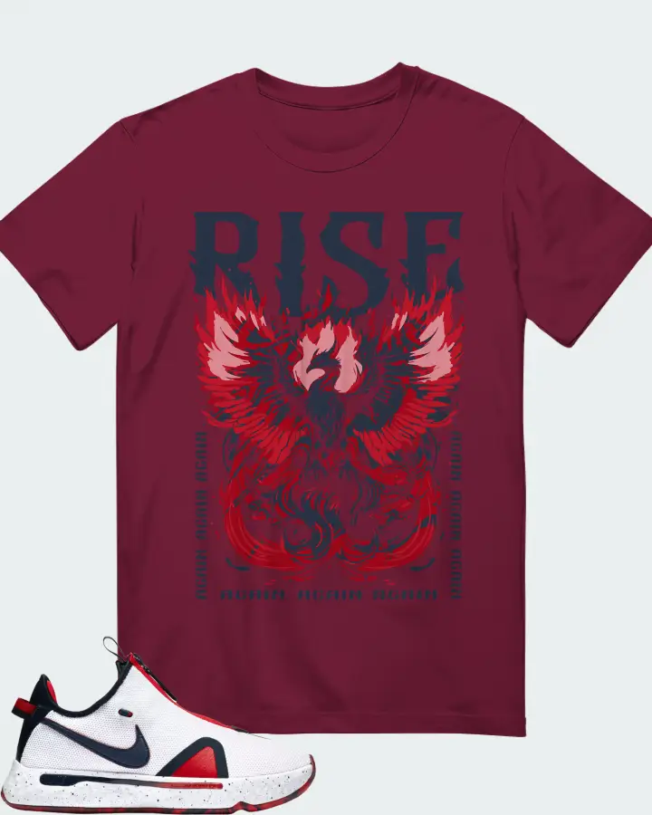 Nike PG 4 Sneaker Matching Maroon Gildan T-Shirt - RISE