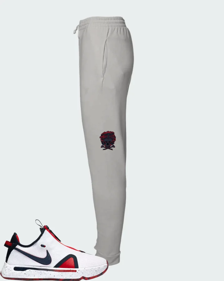 Nike PG 4 Sneaker Matching Grey Joggers (Trippin Skull) - View 1