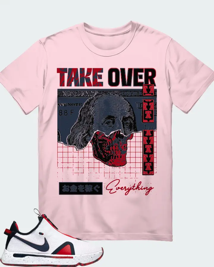 Nike PG 4 Sneaker Matching Soft Pink T-Shirt - Take Over