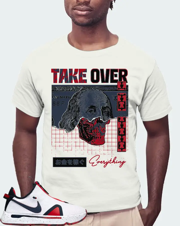 Nike PG 4 Sneaker Matching Ash T-Shirt (Take Over) - View 4
