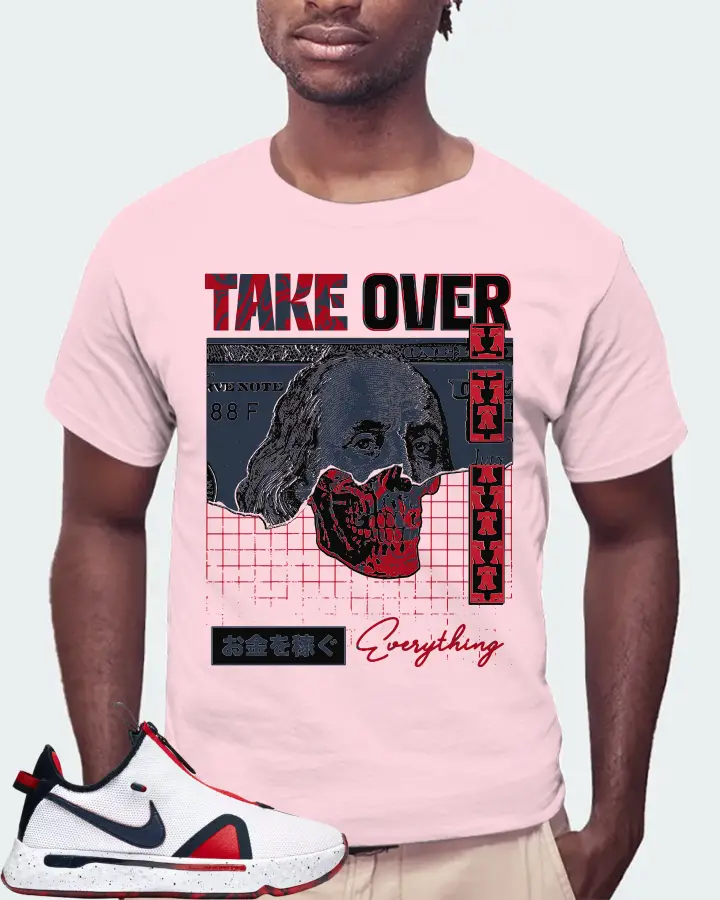 Nike PG 4 Sneaker Matching Soft Pink T-Shirt (Take Over) - View 4