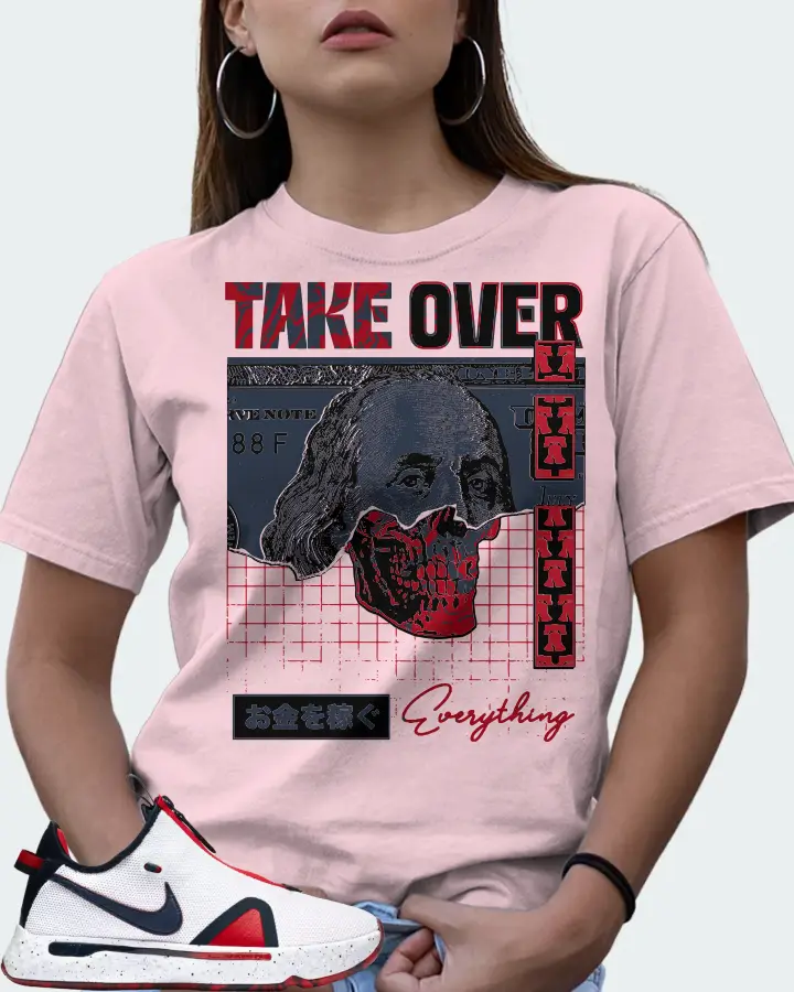 Nike PG 4 Sneaker Matching Soft Pink T-Shirt (Take Over) - View 7