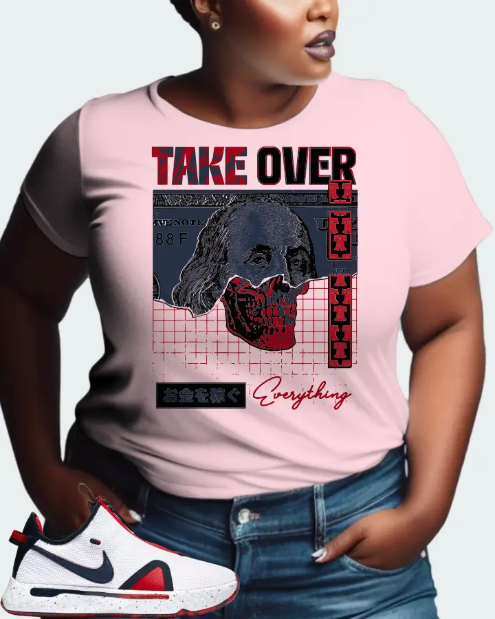 Nike PG 4 Sneaker Matching Soft Pink T-Shirt (Take Over) - View 9