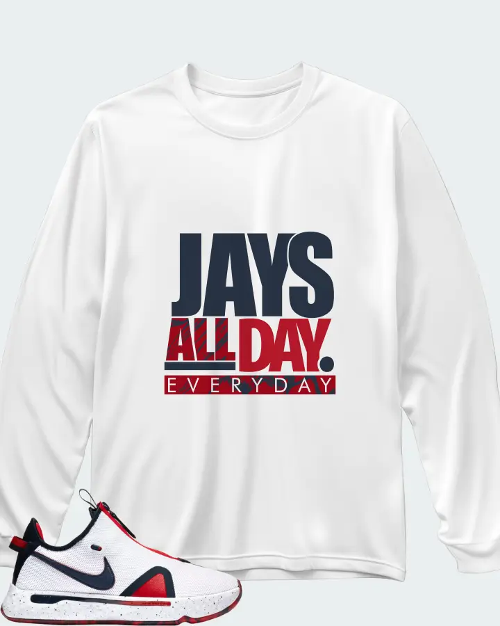 Nike PG 4 Sneaker Matching White Long Sleeve T-Shirt - Jays All Day