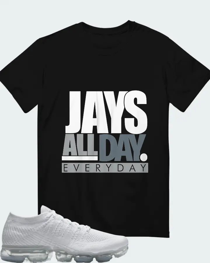 Nike Air VaporMax Neutral Tone (White) Sneaker Matching Black T-Shirt - Jays All Day