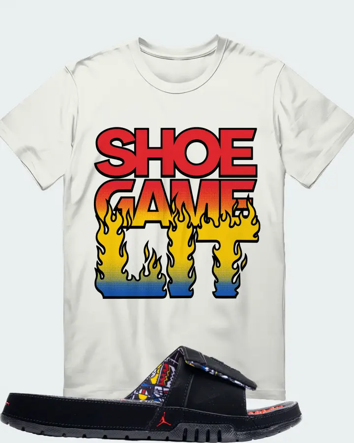 Jordan Hydro 8 Retro Slide Sneaker Matching Ash T-Shirt - Shoe Game Lit Refreshed