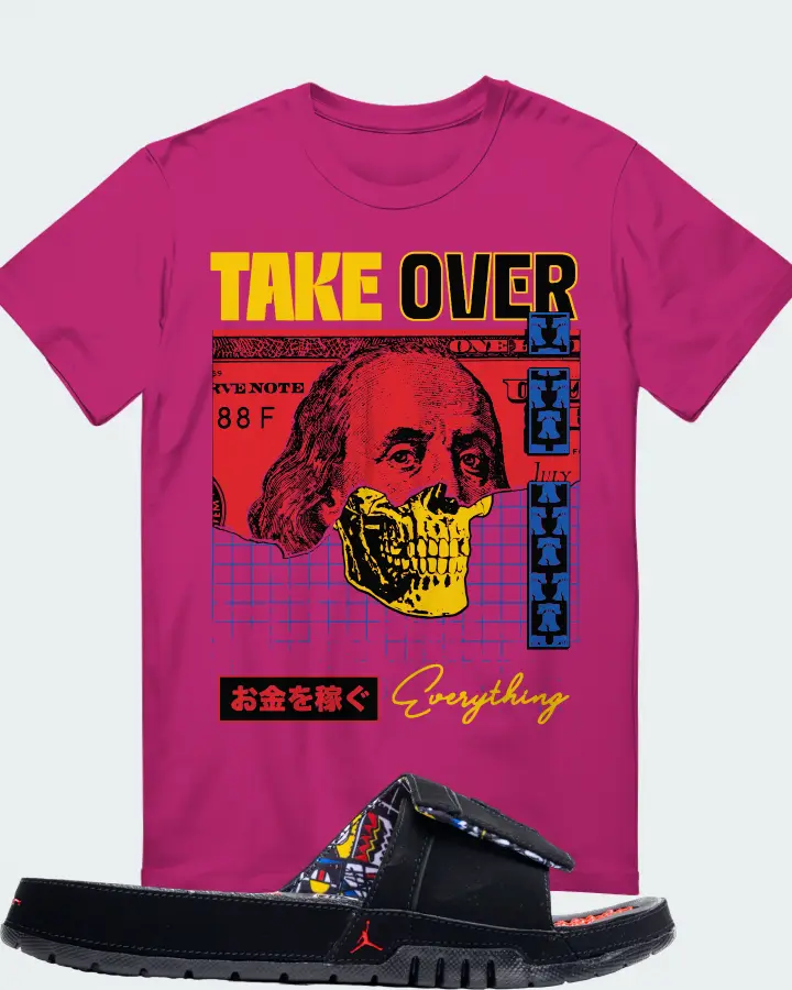 Jordan Hydro 8 Retro Slide Sneaker Matching Berry T-Shirt - Take Over