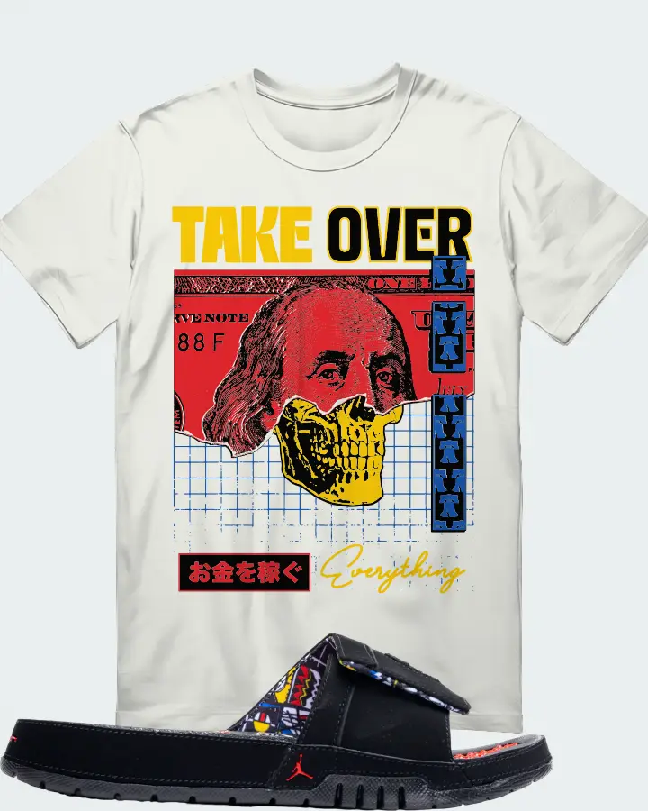 Jordan Hydro 8 Retro Slide Sneaker Matching Ash T-Shirt - Take Over