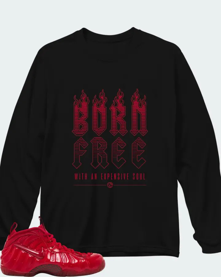 Nike Air Foamposite Pro Gym Red 2026 Matching Long Sleeve T-Shirt