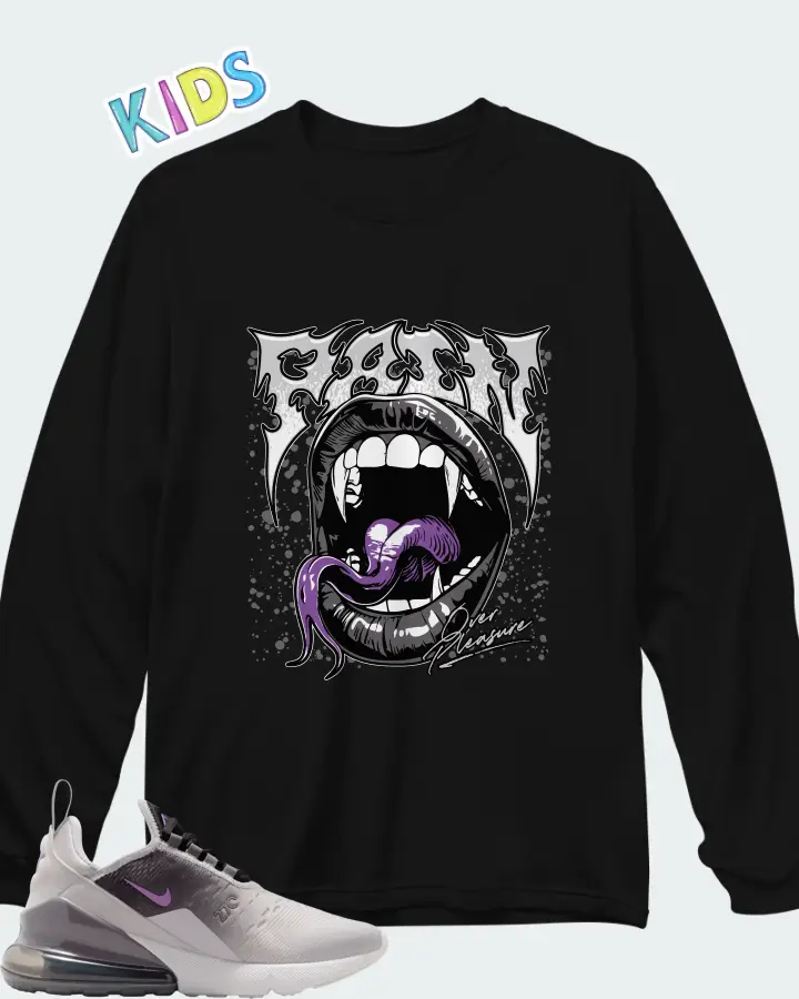 Nike Air Max 270 Photon Dust Bright Violet Matching Kid's Long Sleeve T-Shirt