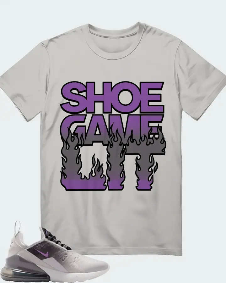 Nike Air Max 270 Photon Dust Bright Violet Matching T-Shirt