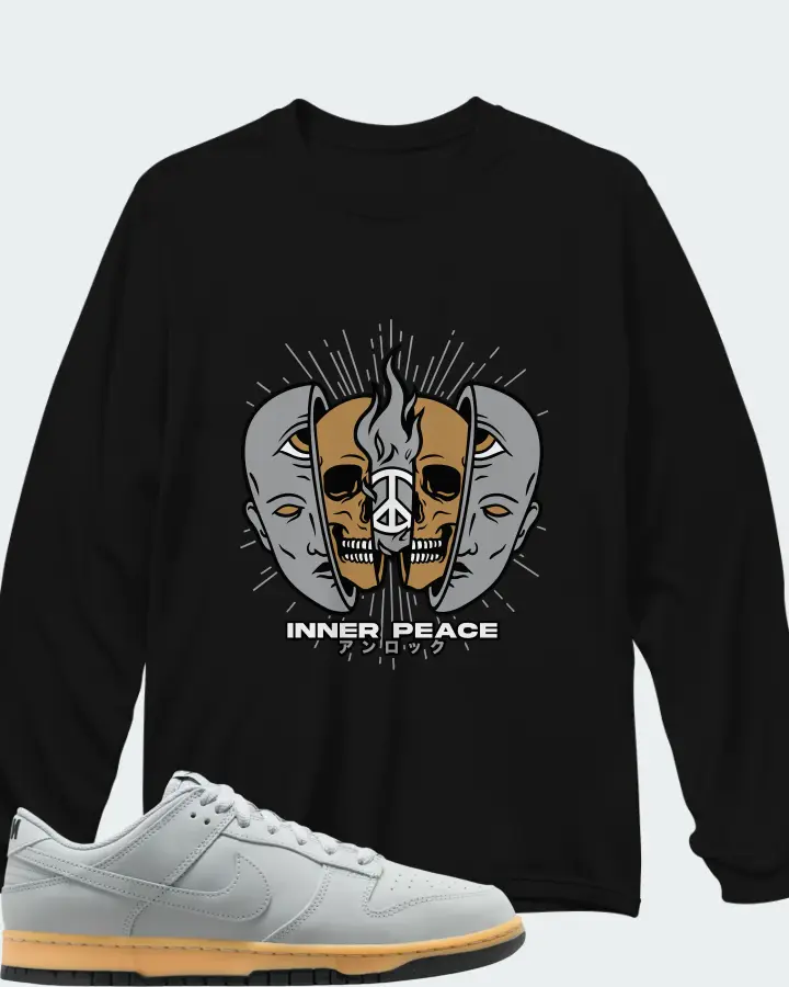 Nike Dunk Low SE Wolf Grey Gum Matching Long Sleeve T-Shirt