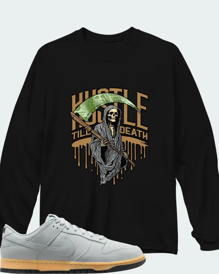 Nike Dunk Low SE Wolf Grey Gum Matching Long Sleeve T-Shirt
