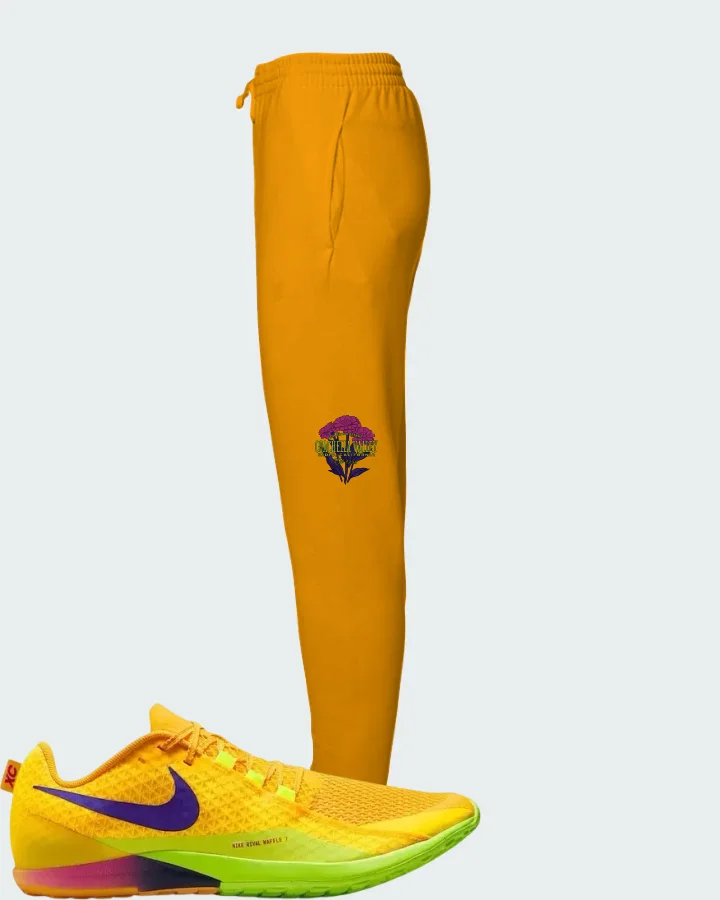 Nike Zoom Rival Waffle 7 Citron Pulse Matching Joggers