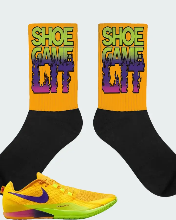 Nike Zoom Rival Waffle 7 Citron Pulse Matching Socks