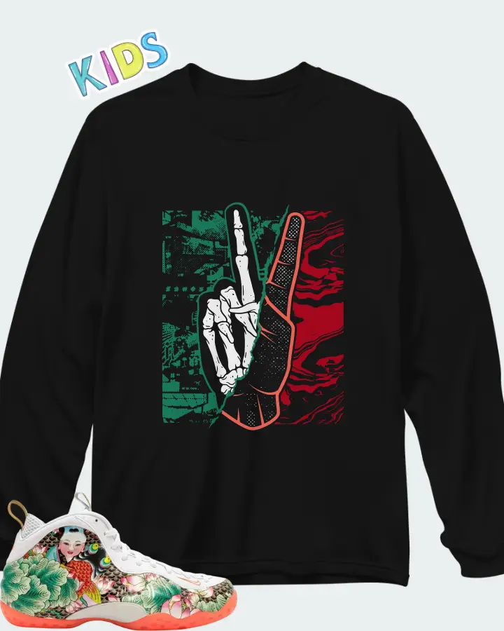 Nike Air Foamposite One Tianjin 2.0 Matching Kid's Long Sleeve T-Shirt