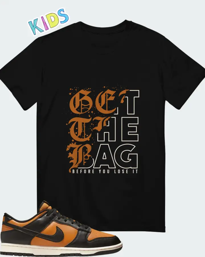 Nike Dunk Low Black Desert Ochre Matching Kid's T-Shirt