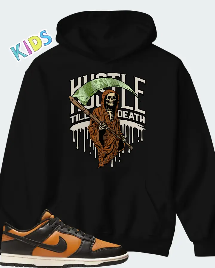 Nike Dunk Low Black Desert Ochre Matching Kid's Hoodie