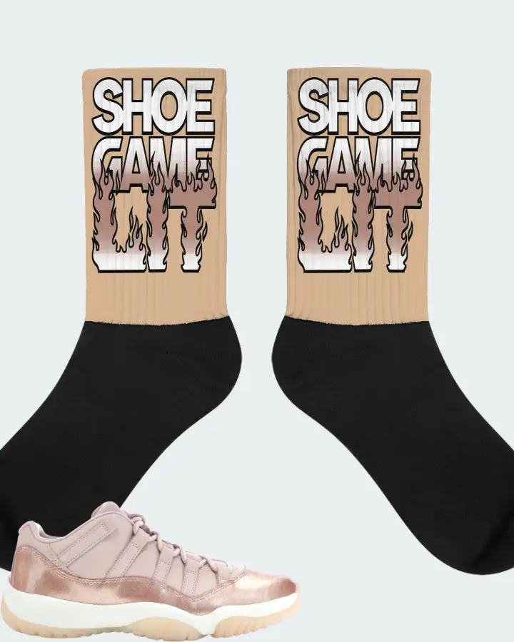 Jordan 11 Retro Low Sneaker Matching Cream Socks - Shoe Game Lit Refreshed