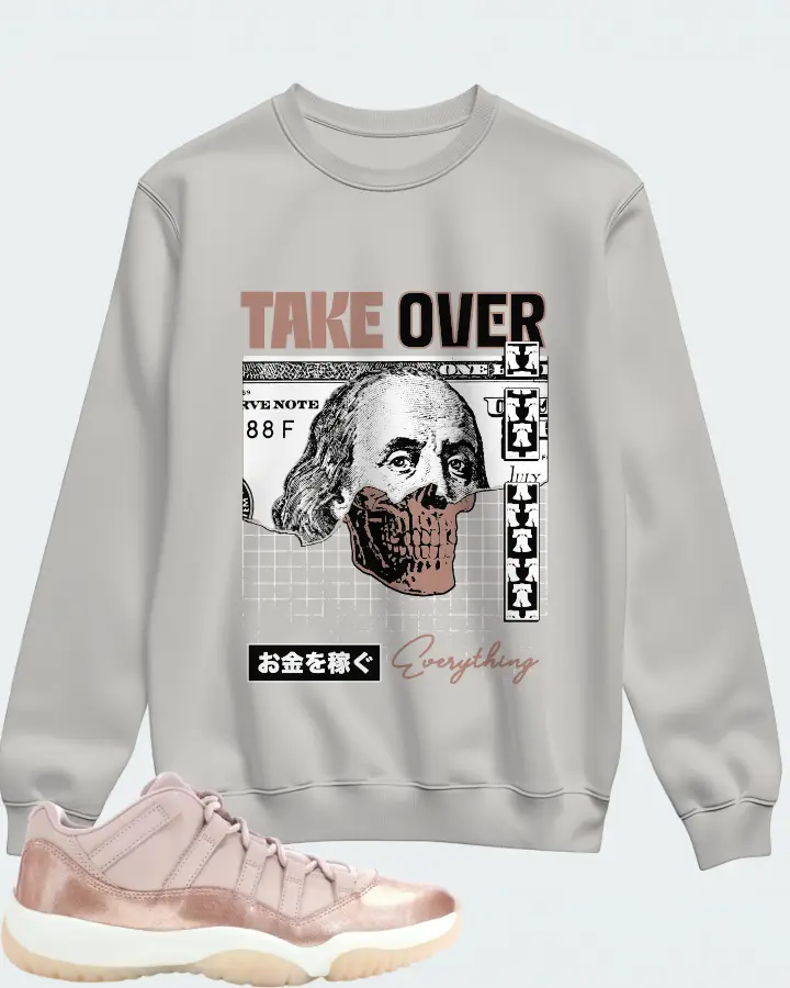 Jordan 11 Retro Low Sneaker Matching Grey Sweatshirt - Take Over