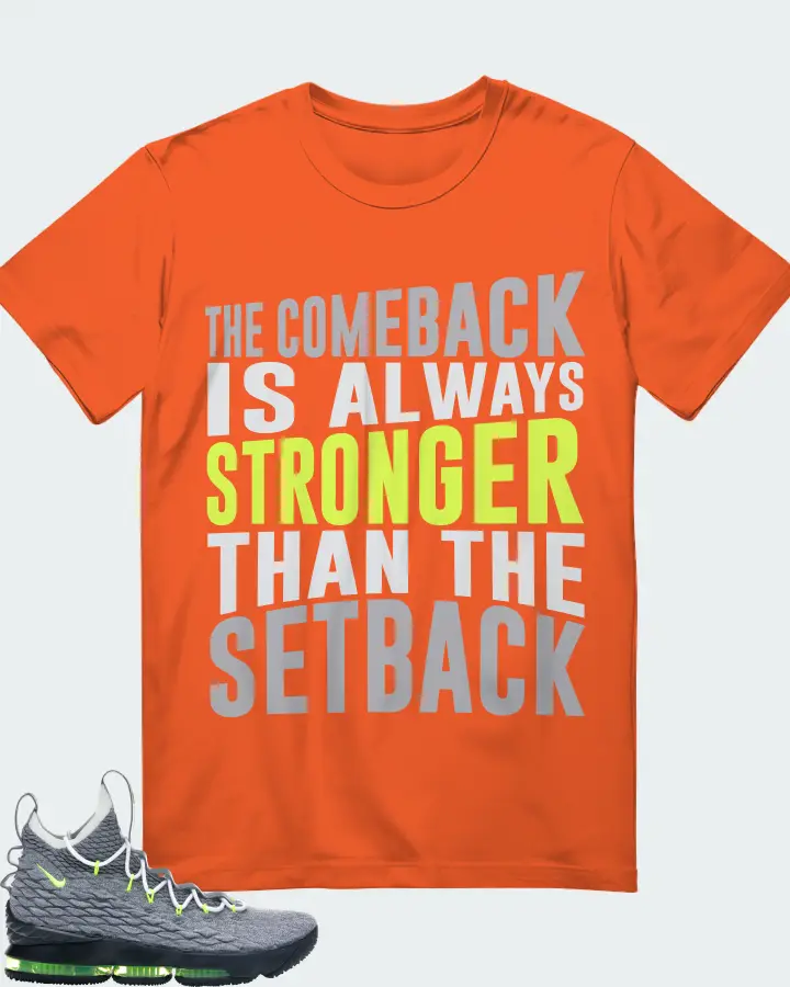 Nike LeBron 15 Sneaker Matching Orange T-Shirt - The Comeback