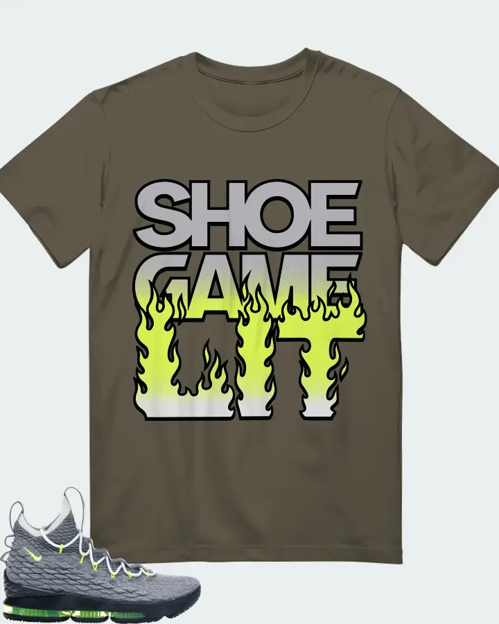 Nike LeBron 15 Sneaker Matching Army T-Shirt - Shoe Game Lit Refreshed