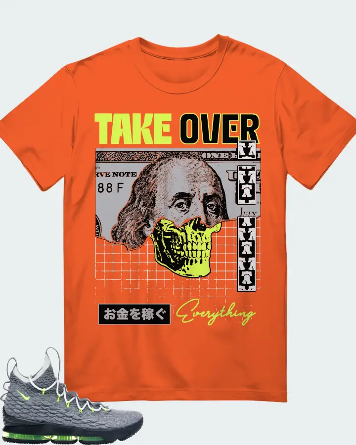 Nike LeBron 15 Sneaker Matching Orange T-Shirt - Take Over