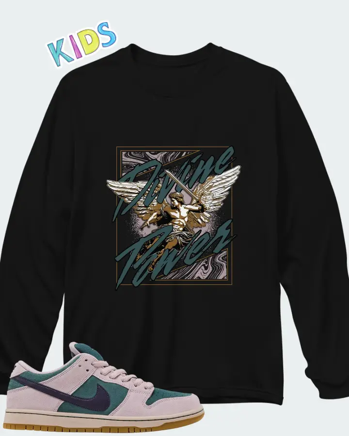Nike Dunk Low SB Mineral Slate Matching Kid's Long Sleeve T-Shirt