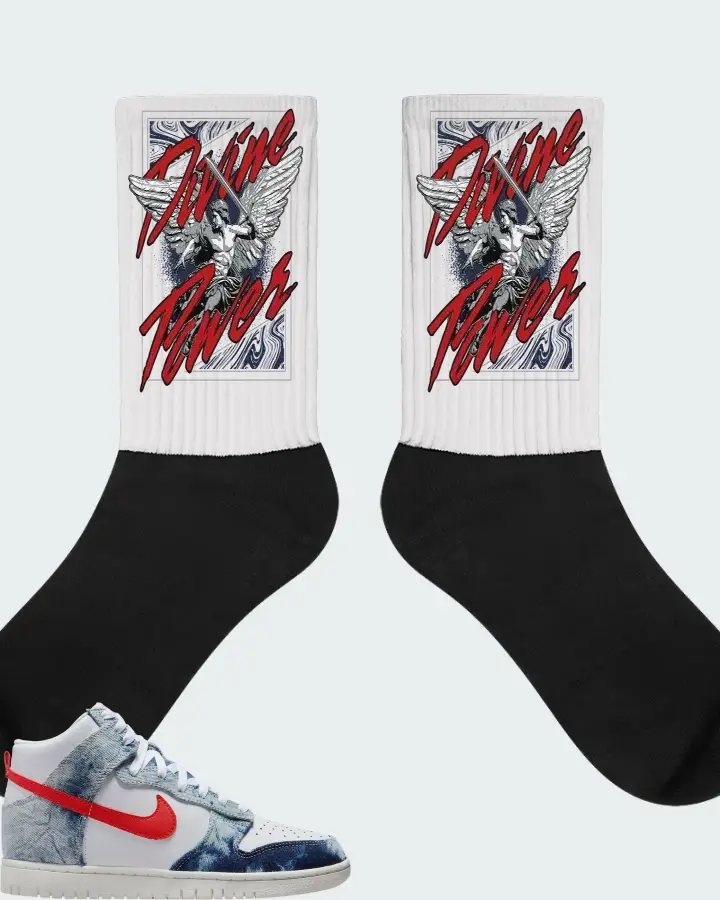 Dunk High Washed Denim Matching Socks